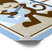 お子様の名前と写真が入ったモンキー ロッカー スター フォト アート ポスター (角)