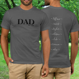 お子様の名前と年が入ったパパTシャツ Tシャツ