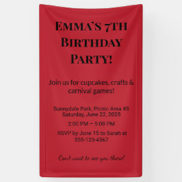 お子様の名前と年齢の特別なデザイン | カラフルな子供パーティー 横断幕