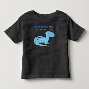 お子様の名前のカスタムブルー恐竜 トドラーTシャツ