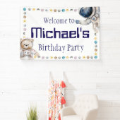 お子様の名前の誕生日パーティー看板へようこそ 横断幕 (インサイチュ)