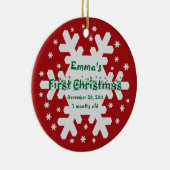 お子様の名前の追加ベビーの最初のクリスマス装飾 セラミックオーナメント (右)