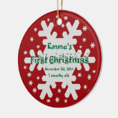 お子様の名前の追加ベビーの最初のクリスマス装飾 セラミックオーナメント (左)