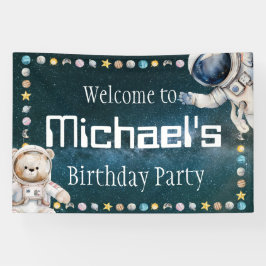 お子様の名前へようこそ誕生日パーティーの署名バナー 横断幕