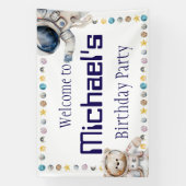 お子様の名前へようこそ誕生日パーティーの署名バナー 横断幕 (縦)