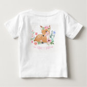 お子様の名前を入れた デアの素敵な日 花の中で ベビーTシャツ (裏面)
