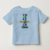 お子様の名前を追加する1番目の誕生日シャツ トドラーTシャツ (正面)
