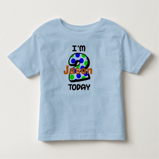 お子様の名前を追加する2nd誕生日シャツ トドラーTシャツ (正面)