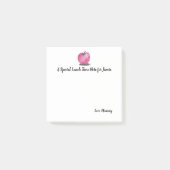 お子様の名前入りのりんごの水彩画 学校へのメモ帳 ママからのメモ ポストイット (正面)