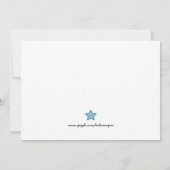 お子様の名前入りのカスタム フラット ノート カード - 帆船とストライプ柄 (裏面)