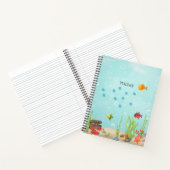 お子様の名前入りのカラフルな海のノート ノートブック (内部)