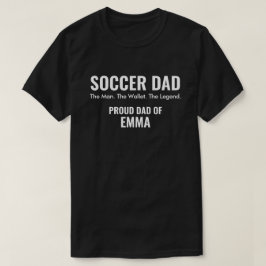 お子様の名前入りサッカーダッドのプレゼント Tシャツ