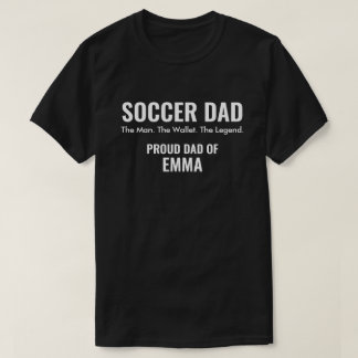 お子様の名前入りサッカーダッドのプレゼント Tシャツ