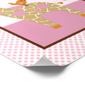 お子様の名前入りジャングルジル/ガール動物ポスター/プリント ポスター (角)