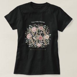 お子様の名前入りフラワーママシャツ Tシャツ