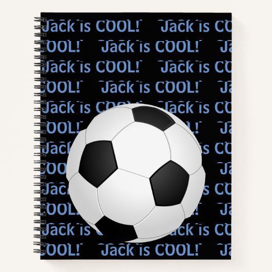 お子様の名前入り「かっこいいね」サッカーノート ノートブック (正面)