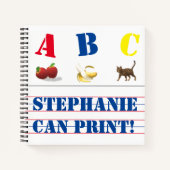 お子様の名前入り！個別指導　美しい文字の練習帳 ノートブック (正面)