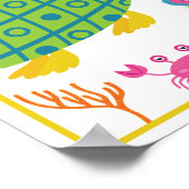 お子様の名前入り 海の生き物 子供用アートプリントセット ポスター (角)