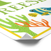 お子様の名前入り 海の生き物 子供用アートプリントセット ポスター (角)