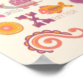 お子様の名前入り ABC 動物 アルファベット 女の子 ポスター (角)