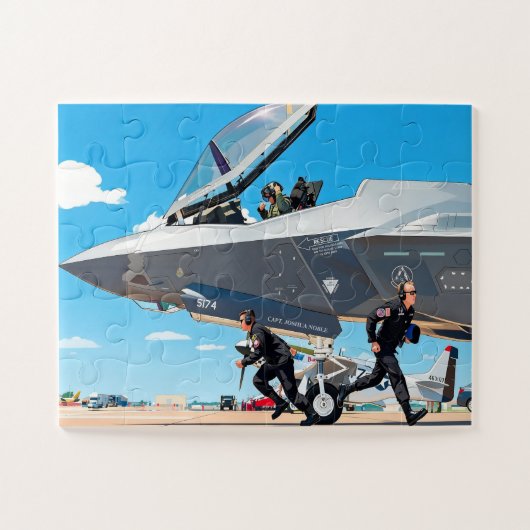 お子様の名前入り F-35ライトニングII プレフライトパズル(カスタマイズ可能) ジグソーパズル (横)