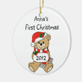 お子様の名前初めてのクリスマスオーナメント セラミックオーナメント (左)