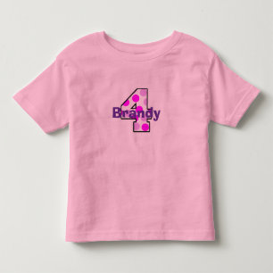 お子様の名前4th BirthdayShirtの追加 トドラーTシャツ