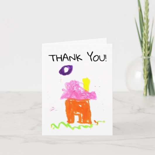 お子様の家の絵を不動産クライアントへお礼Ｃ サンキューカード (正面)