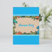 お子様の恐竜パーティーお礼カード（名入れ可能） サンキューカード (スタンド正面)