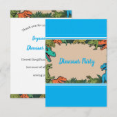 お子様の恐竜パーティーお礼カード（名入れ可能） サンキューカード (正面/裏面)