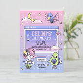 お子様の手描き漫画の招待状 招待状 (スタンド正面)