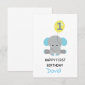 お子様の最初の誕生日にお名前を入れたカードを サンキューカード (正面/裏面)