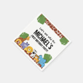 お子様の最初の誕生日パーティーにおすすめの、サファリ動物の絵柄が入ったオリジナルグッズ スタンダードカクテルナプキン (角)