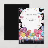 お子様の楽園 キャンディランド 誕生日 サンキューカード (正面/裏面)