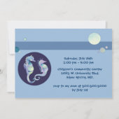 お子様の海の馬のテーマの誕生日プールパーティー 招待状 (裏面)