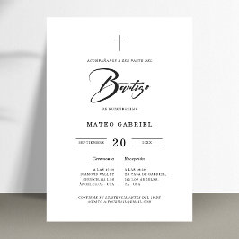 お子様の特別な日を、ミニマルな洗礼招待状でお祝いしませんか 招待状