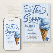 お子様の甘いもの好きにぴったりなアイスクリームパーティー 招待状