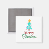 お子様の絵でメリークリスマス。お子様の作品を追加 マグネット (正面/裏面)