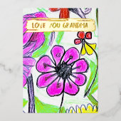 お子様の絵と写真でカスタム グランマカードを追加 箔シーズンカード (正面)