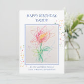 お子様の絵の写真入り お父さんお誕生日おめでとう記念ギフト 招待状 (スタンド正面)
