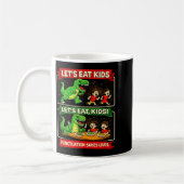 お子様の英語 Let's Eat Kids 面白い句読点は命を救う コーヒーマグカップ (左)