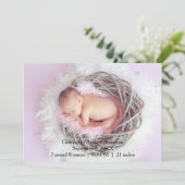 お子様の誕生を伝えるオリジナル写真付きアナウンス 招待状 (スタンド正面)