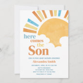 お子様の誕生を祝うベイビーシャワー 招待状 (正面)