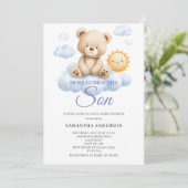 お子様の誕生を祝うベイビーシャワー「Here Comes The Son」 招待状 (スタンド正面)