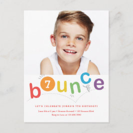 お子様の誕生日パーティーにぴったり Budget Bounce インビテーションポストカード