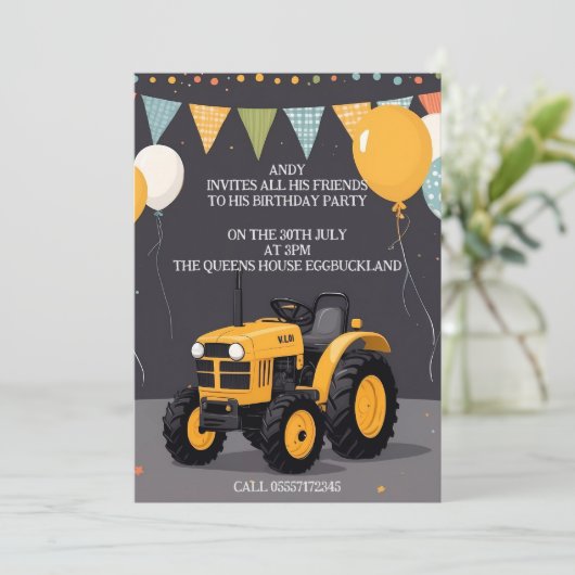 お子様の誕生日パーティーのカスタマイズ招待状 招待状 (スタンド正面)