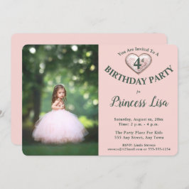 お子様の誕生日パーティーへの招待 – Pink 招待状