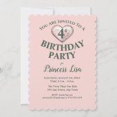 お子様の誕生日パーティーへの招待 – Pink 招待状 (裏面)