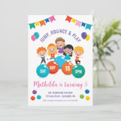 お子様の誕生日パーティーを室内遊び場で!ジャンプバウンスプレイパーティー 招待状 (スタンド正面)