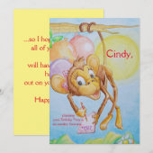 お子様の誕生日向けオリジナルグリーティングカード サンキューカード (正面/裏面)